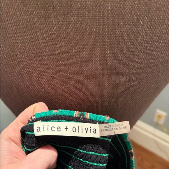 ALICE & OLIVIA Printed Strapless Crop Top - Picture 7 of 7